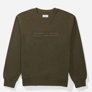 Saturdays NYC Bowery Fundamental Crew - Army Green NWT